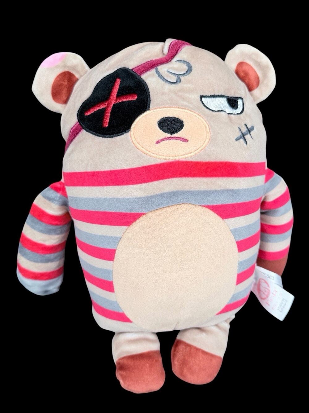 Fiesta Shifty Eyes Pete Bear Plush 13 in Pirate Eye Patch Striped Stuffed Animal